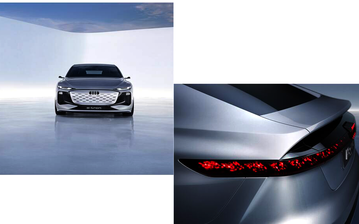 Koplampen en achterlichten van de Audi A6 e-tron