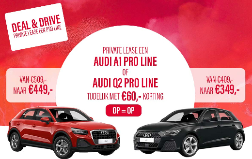 Private lease een Audi A1 Pro line of Q2 Pro line