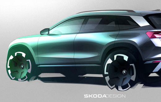  Škoda toont exterieurschetsen nieuwe Kodiaq